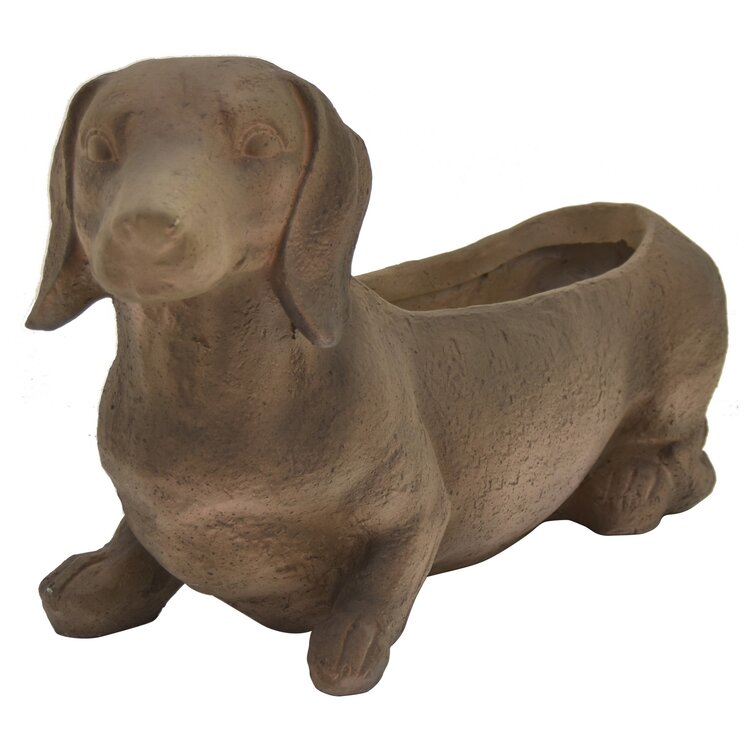 dachshund resin statue